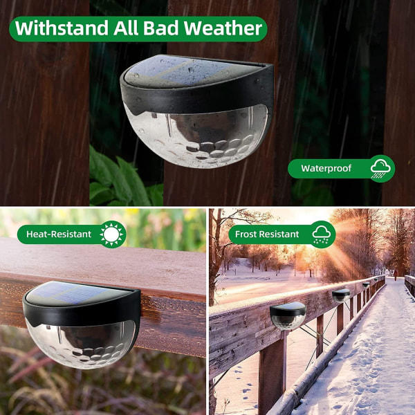 2-pack IP65 Vattentäta Utomhus LED Sollampor, 6 LED Sol
