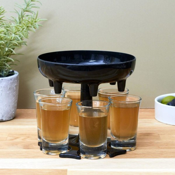 TG Dispenser med 6 Shotglas Sort