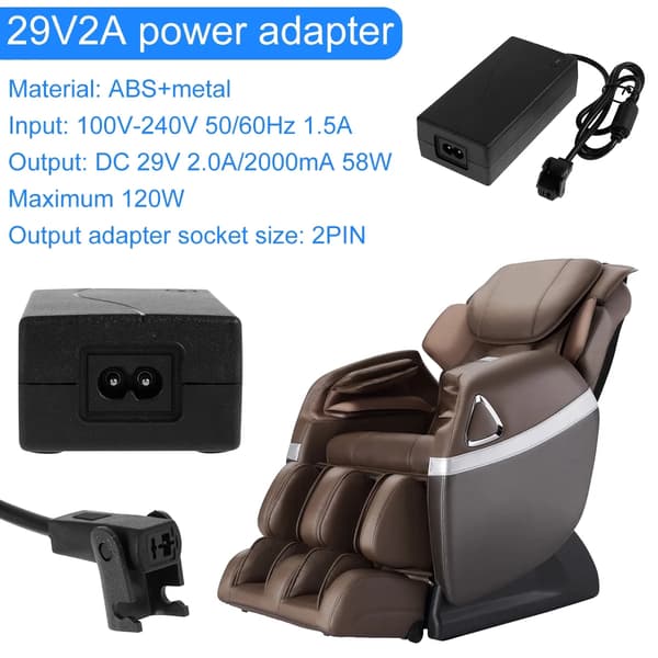 29V 2A elektrisk hvilestol strømforsyningsadapter AC DC transformer til hvilestol og massagestol sort