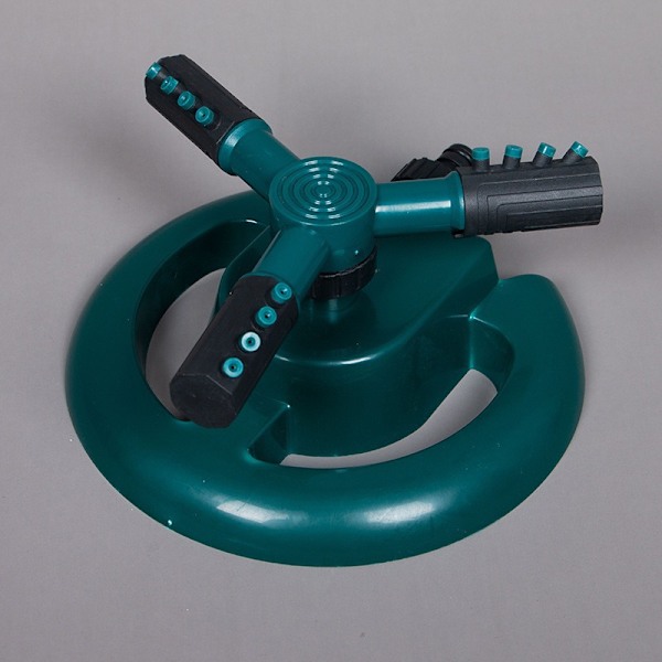 Douyin populær plastik have 360-graders automatisk roterende tre-grenet sprinklerdyse rundt chassis tre-grenet sprinklerdyse Blue standalone version + 4 taps set