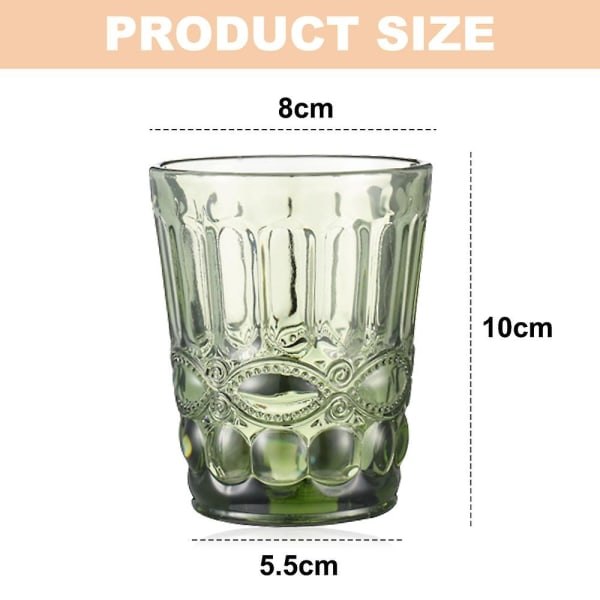2 stk. slange-mønster glaskoppe farve Kreativ præget juiceglas vinglas tykt glas vinglas S