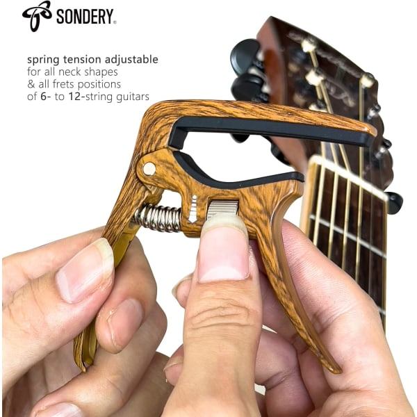 Akustisk guitar capo med justerbar fjedertryk
