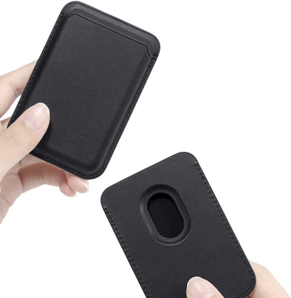 MagSafe-kortholder til iPhone, magnetisk kortholder i PU-læder, plads til 3 kort, slankt minimalistisk design, hvid