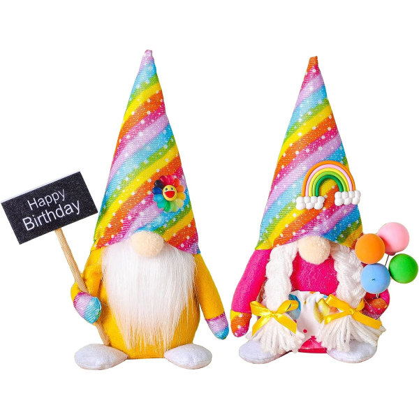 Galaxy PlyschGnomeColorful Doll Hemtillbehör Elf Dwarf Ornament - 2 delar