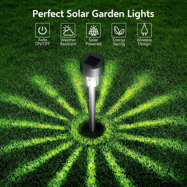 Solcellslampor utomhus, 12-pack trädgårdslampor soldrivna med uppgraderad solpanel