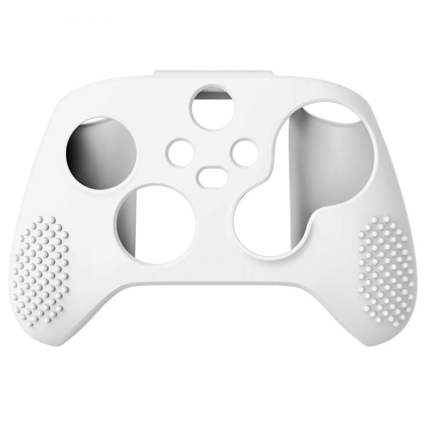 Playvital 3D Studded Edition Antisladd Silikonblødt Case Beskyttelse med 6 tommer Greb til Xbox Series S Controller Hvid