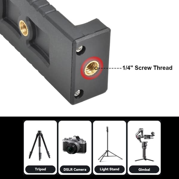 Telefonstativadapter, justerbar ABS smartphoneholder til selfies og vlogging, sort, 8,3 x 3,5 cm Black
