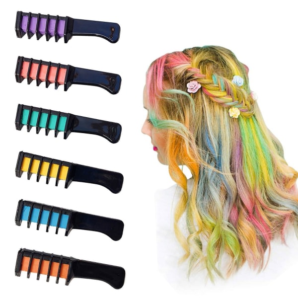 TG Hair Chalk Comb 10 färger Hårfärg Chalk Comb Barn Hårfärgning Tillfällig hårkrita Omedelbar disponibel hårkritkam