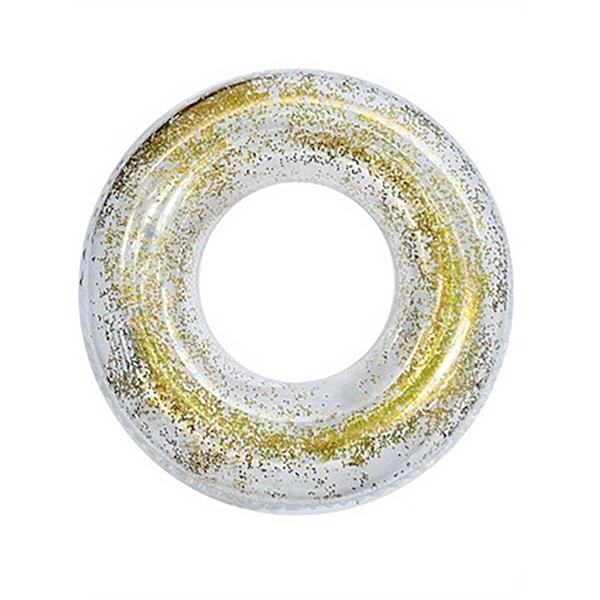 Het försäljning ny transparent badring med paljetter för vuxna och barn uppblåsbara vattentillbehör förtjockad PVC badring #90 silver