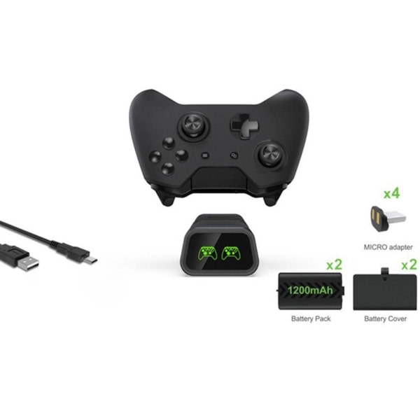 DOBE Xbox One/X/Slim Laddningsstation inkl 2 batterier Svart