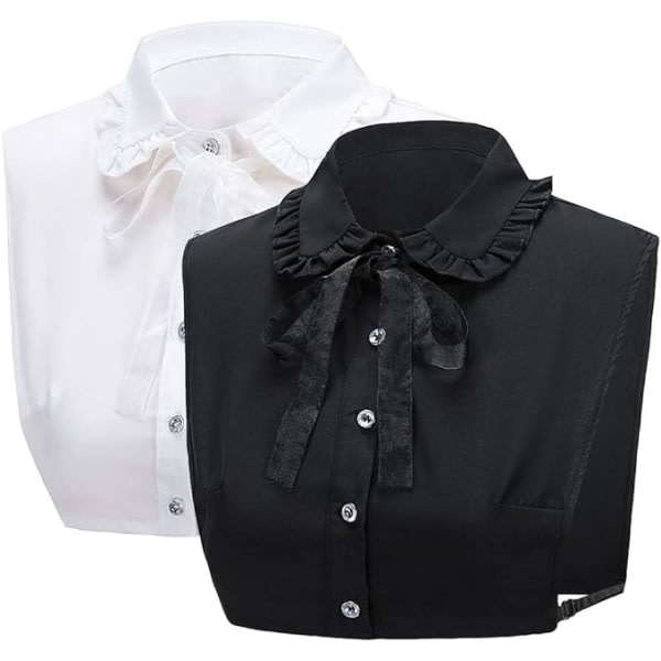 Avtagbar Fake Collar Half Shirt Fake Collar Blus Floral Lacin