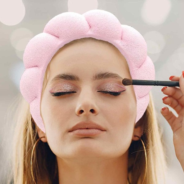 TG Face Wash Makeup Pannband | Hudvård Makeup Pannband för hudvård Ansiktstvätt Makeup Remover Dusch (Rosa)