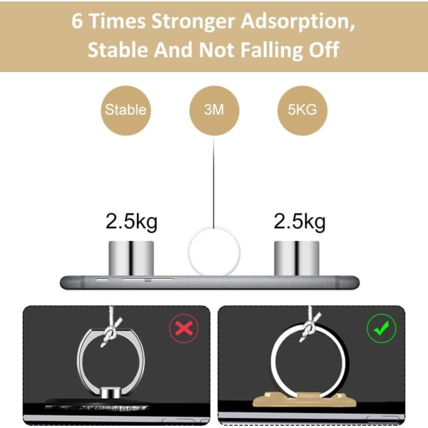 Guld Ringholder, Ring Telefonholder, Justerbar Mobiltelefon Ring, R