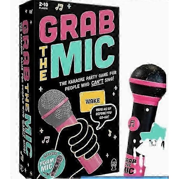 Grab The Mic Karaoke -peli - Jännittävä Grab The Mic, 2-10 pelaajaa, 250 tekstikorttia