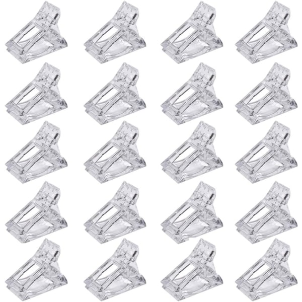 Galaxy Nail Tips Clip Transparent Polygel, 20 st Quick Building Finger Nail Extension Clips
