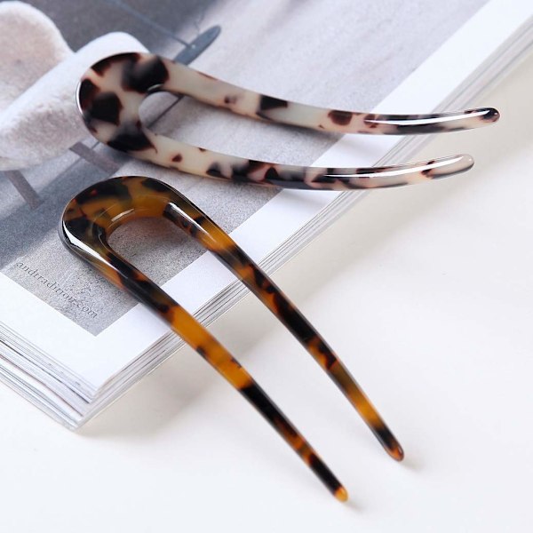 2-pack Franska Stil Cellulosa Acetat Sköldpadds U-formade