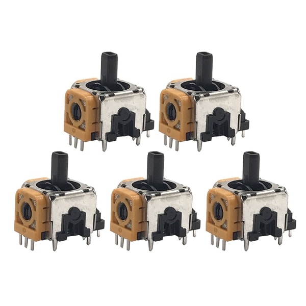 5 st 3D Analog Sensor Modul Ersättningskontroll 2,3K Joystick Axel Analog Tummepinne Reparationstillbehör Reservdel för Yellow