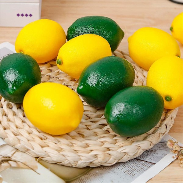 20 stk. kunstige citroner til hjemmet, køkkenet, festival, festdekoration, bryllupsdekoration