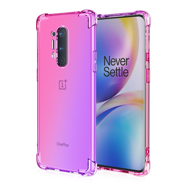 TG Suunniteltu Silikonikuori - OnePlus 8 Pro Vaaleanpunainen/Lila