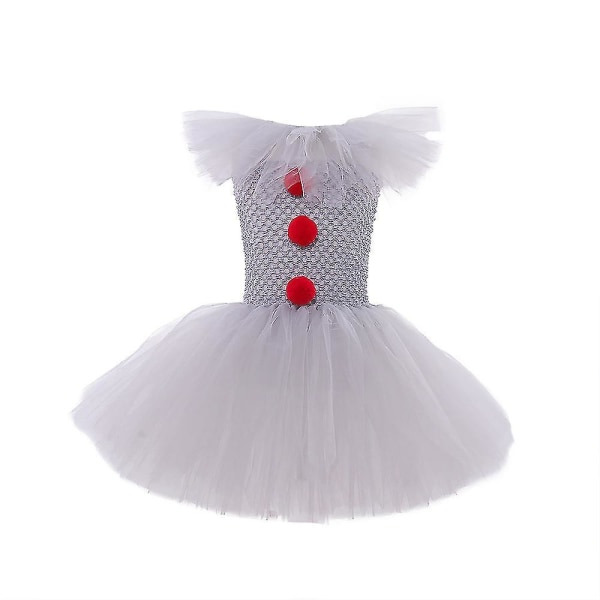 Grå tjej Halloween Kostym Tutu Klänning Läskig Clown Barn Karneval Fest Cosplay Kläder Barn Tyll