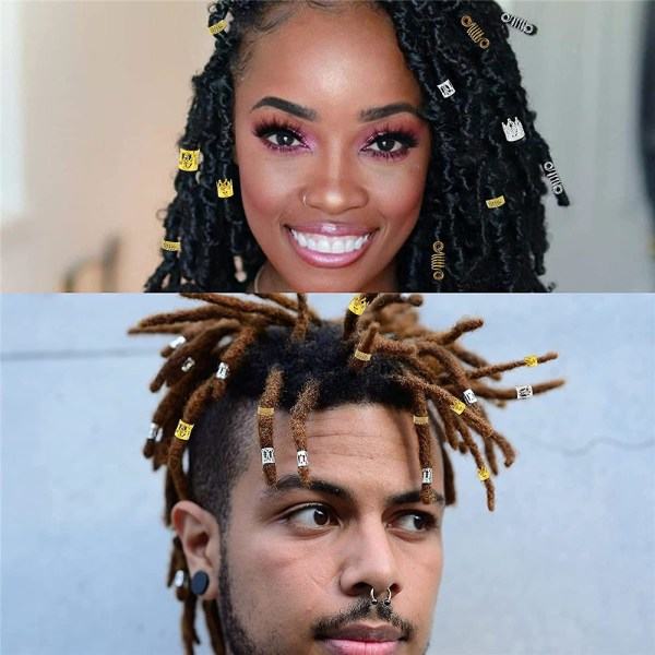 TG 200 st hårpärlor för dreadlocks Justerbar klämma för barn kvinnor