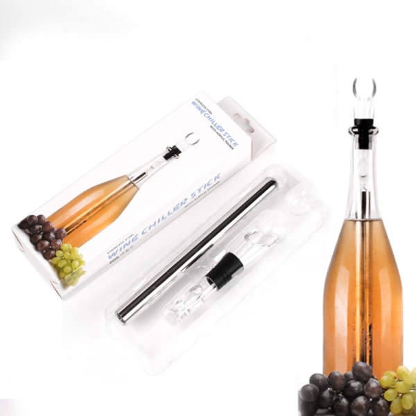 Stick Wine Cooler med luftare och dropfri hällare, rostfritt St