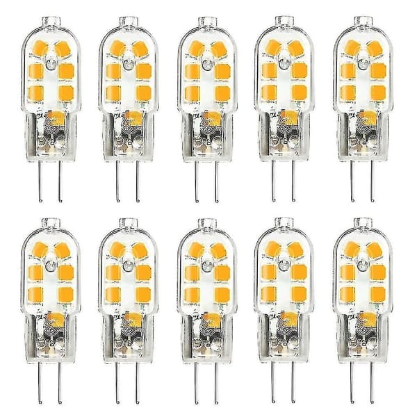 10 stk G4 LED maispinnerlamper (AC/DC12V: varmt lys 3000K)