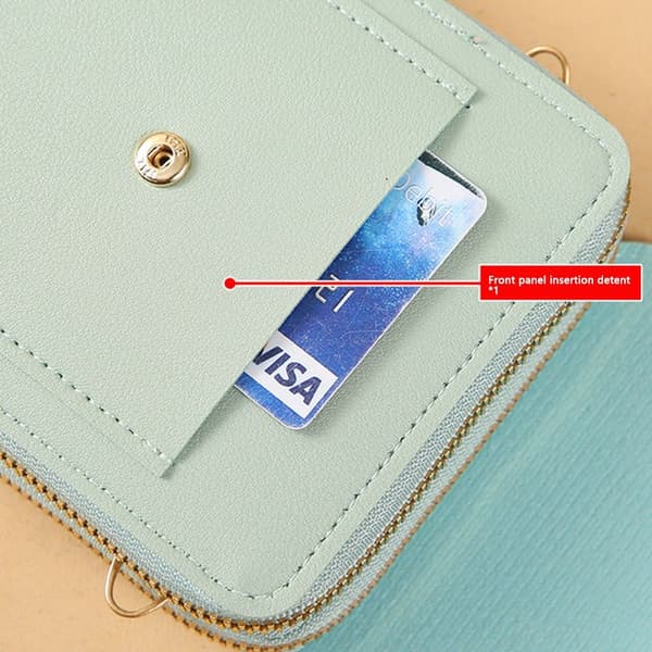 RFID-läderväska Touch Screen Telefonväska Crossbody Damväska Grön