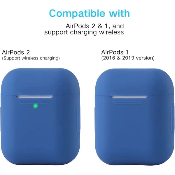 AirPod 1/2 Silikonfodral / Silikonskal - Välj färg Ljusgrå Light Grey—yux Light Grey