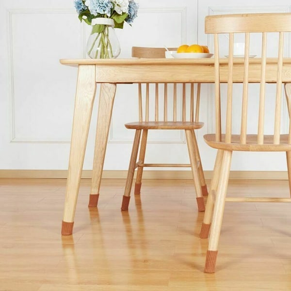 24 stk. skridsikre stolebensokker, forhindrer ridser og reducerer støj, brun 7 × 4 cm