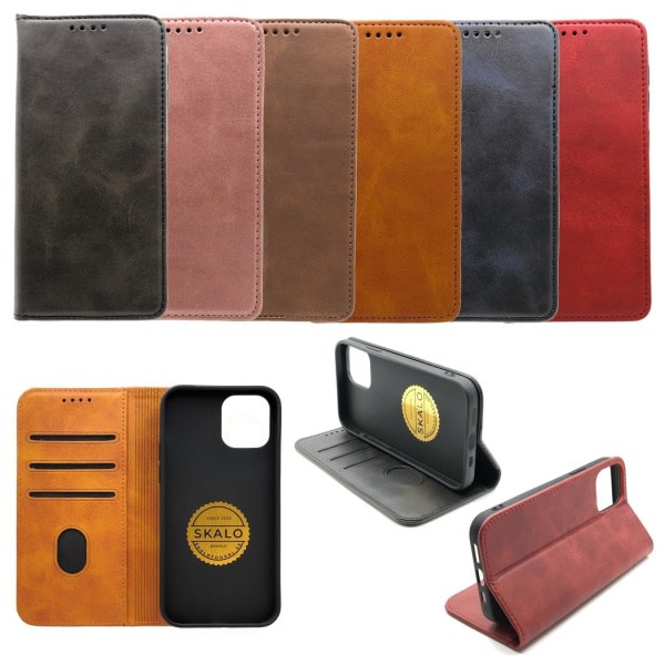 Plånboksfodral Premium iPhone 12/12 Pro - fler färger Mörkbrun