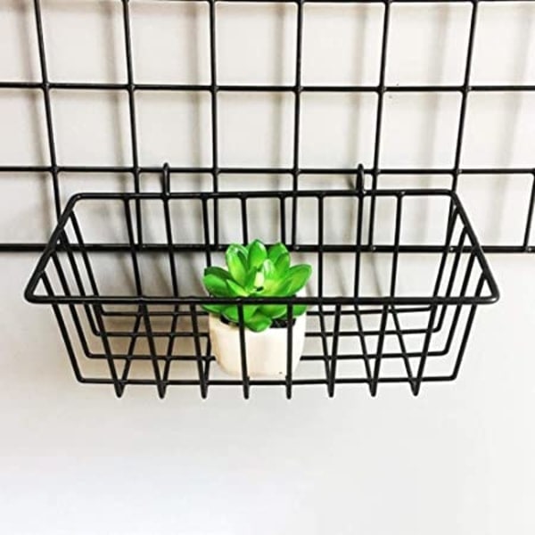 Metallnett Hylle Kurver Veggmontert Korg Vegg Organizer