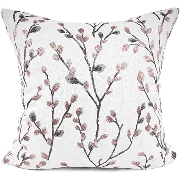 Klassiskt broderat Jacquard-överdrag Dekorativt fodral (Rosa, 18 x 18 tum)
