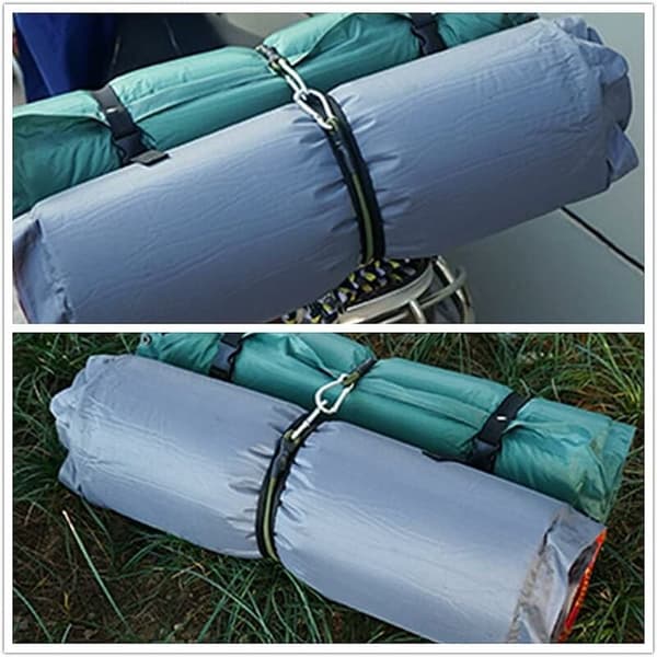 Set med 2 Mini Robusta spännband 30 cm med karbinhake för camping, bagage, resor