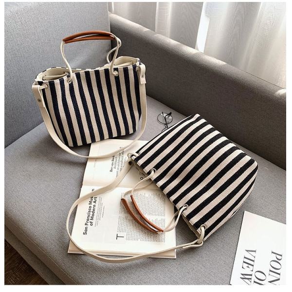 Dam Canvas Sommar Tote Väskor Small Medium Strandväska Axelväska Daglig Arbetsväska