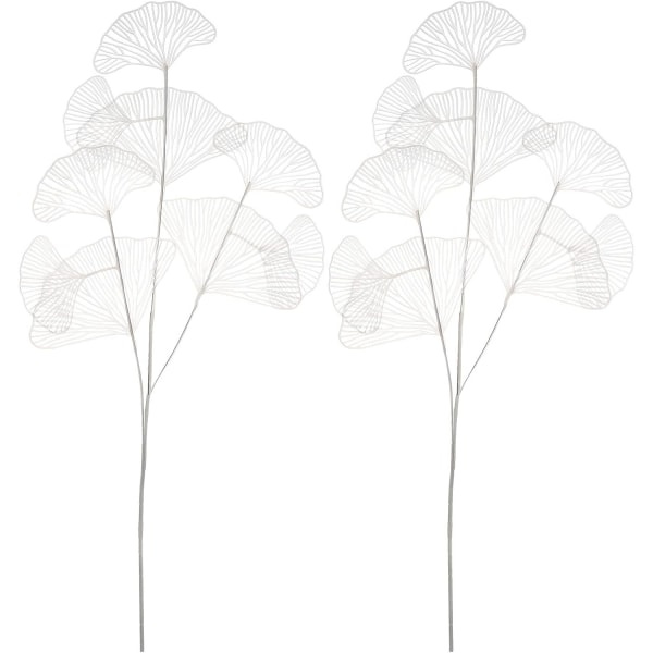 Galaxy 2-delad Gren Ginkgo Blad Dekoration Konstgjord gren Konstgjorda blad Växter (vita) Vit