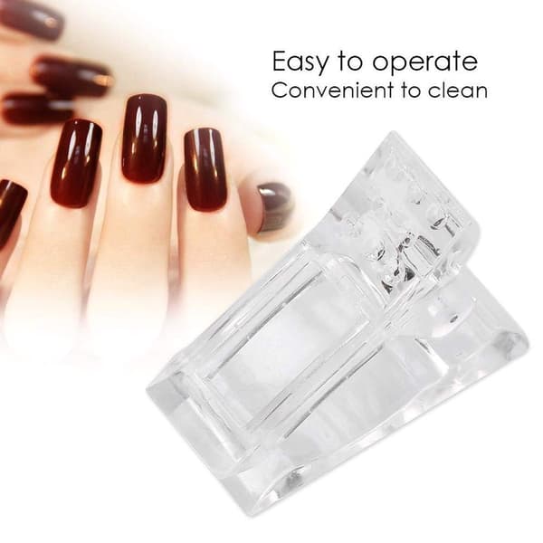 Gennemsigtige negletipsclips, hurtigbygningsform til manicure, 10 stk./sæt