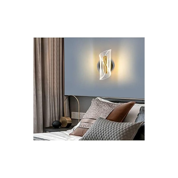 Vägglampa för inomhus LED-vägglampa, 6W justerbar modern böjd armatur i akryl för vardagsrumshall inomhus