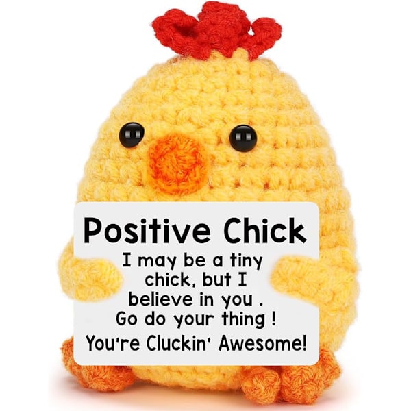 Amazons bästsäljande ull Emotional Support groda handvirkade ornament positiv energi kort Little Yellow Chicken 1