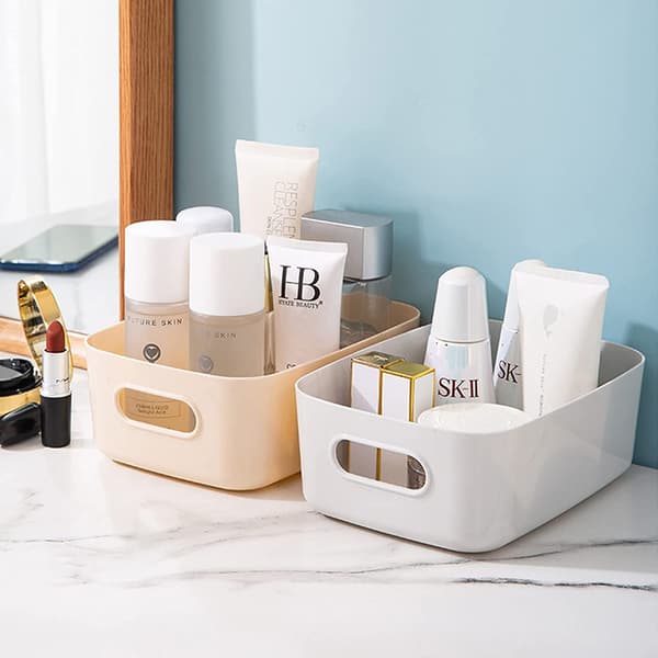 Färgglada Plastförvaringskorgar Badrumshyllor Korgar Köksorganisation Lagerbox (Medium)