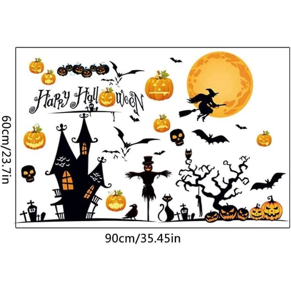 Stickers Muraux Halloween, Halloween Autocollants, Pvc Autocollant Mural Pour Dcoration De Fte D'halloween Amovible Stickers Muraux Pour Vitrine Mur