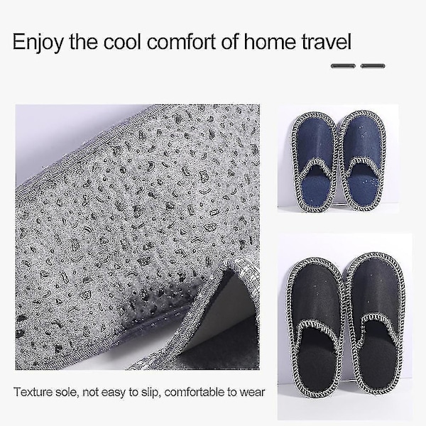 6 Par Fleece-tofflor - Bärbara, Tvättsbara, Engångs, Halksäkra - Tofflor för Hem, Spa, Gäster, Hotell och Resor