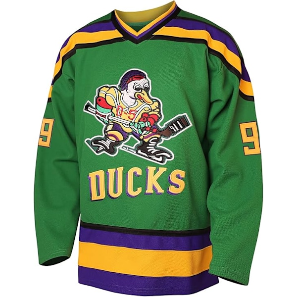 Miesten Mighty Ducks 96 Charlie Conway 99 Adam Banks 33 Greg Goldberg Elokuva Jääkiekkopaita Vihreä 99 S