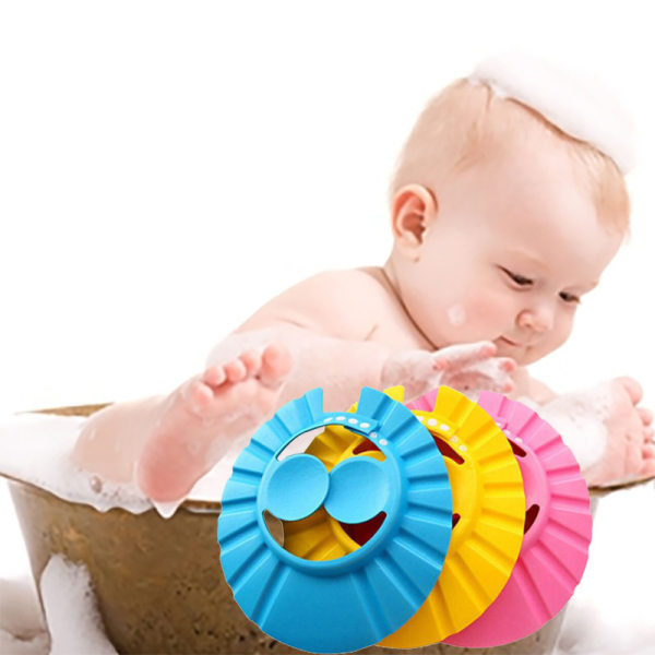 TG 3 deler Baby Shower Cap Silikon Badmössa Justerbar Baby Schampo