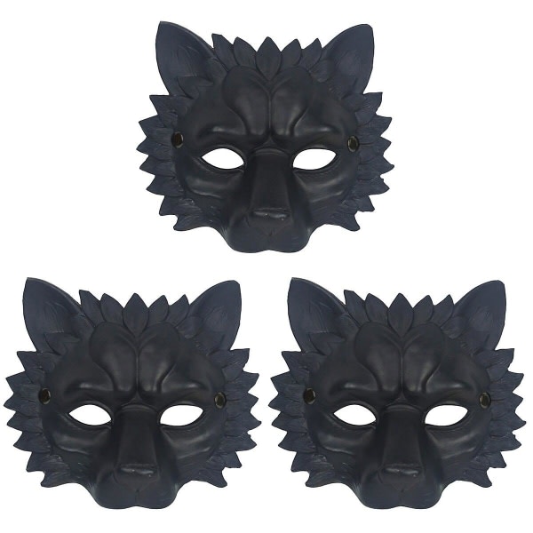 3. 3d Lion Mask Halloween Cosplay Lion Mask Festtillbeh?r f?r Festival Dans Party Masquerade ( 3 st 23X20X2CM