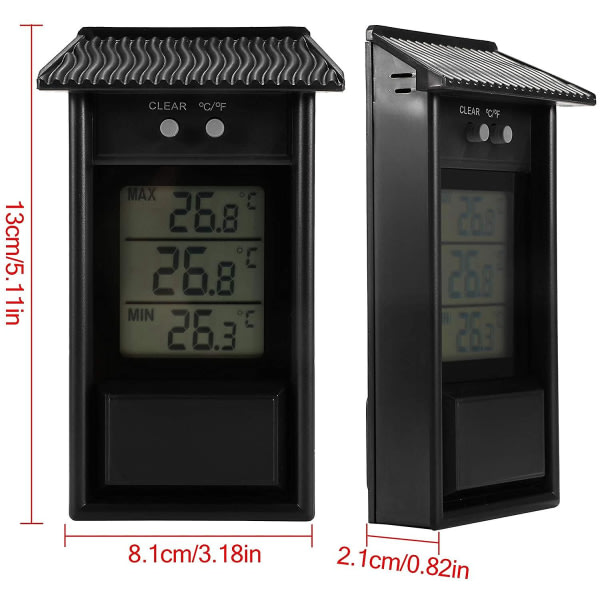 Drivhus-termometer, minimum vanntett digital drivhus-termometer Drivhus-termometer-