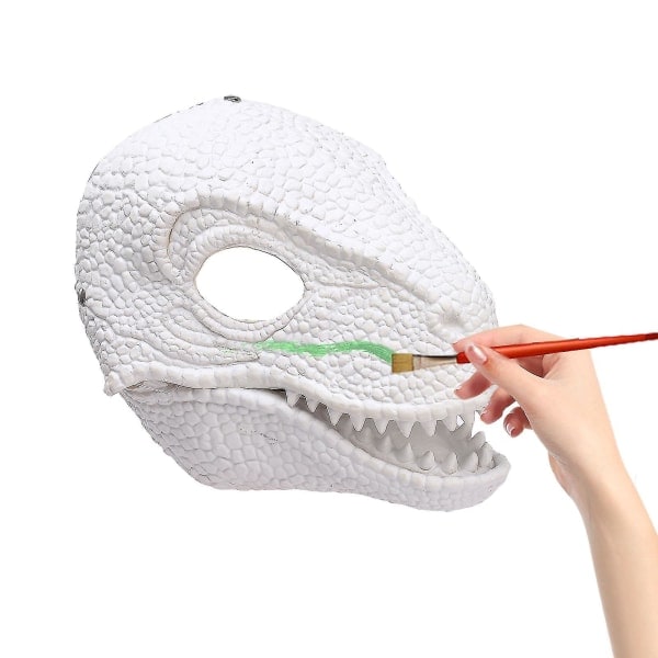 Irrotettava dinosauruksen suumask (valkoinen)