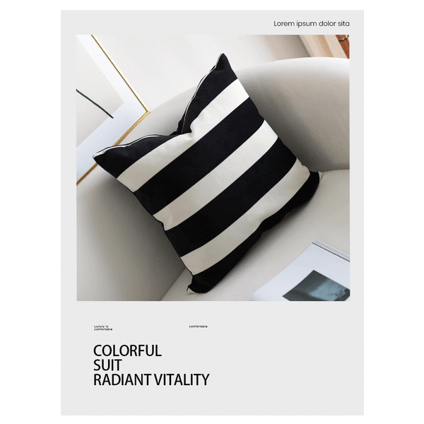 2-PACK Randiga Kuddfodral Supermjuka Fyrkantiga Dekorativa Kuddfodral 18 X 18 tum