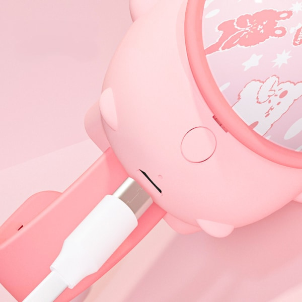 Kannettava Mini-tuuletin Piirretty Kello Muotoinen USB Latautuva Tuuletin 1 Kpl