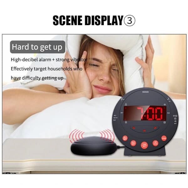 Loud Alarm Clock Vibrating Alarm Clocks Powerful Vibration-XF5-_yux
